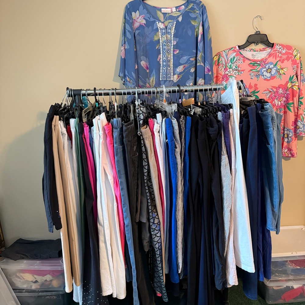 Unlisted Crop pants and shirts, Quacker Factory, D&co, various brands mostly XL